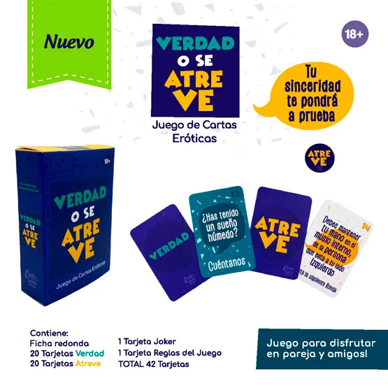 Juego de Cartas Eróticas Verdad o Se Atreve - Imagen 2